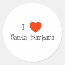 I Heart Santa Barbara Round Sticker