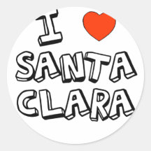 I Heart Santa Clara Stickers