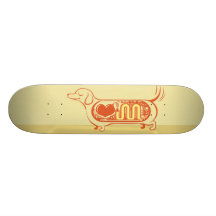 I heart sausage dogs skate board decks
