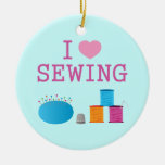 I Heart Sewing Christmas Ornament