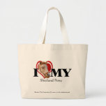 I Heart Shetland Pony Tote Canvas Bag