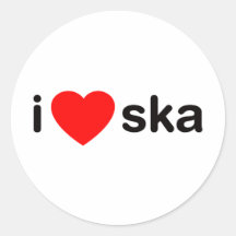 I Heart Ska Round Stickers