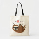 I Heart Sloths CUTE Baby Animal Tote Bag