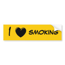 I Heart Smoking Bumper Sticker