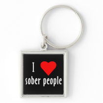 I heart Sober People Keychain