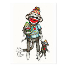 I Heart Sock Monkeys Postcards