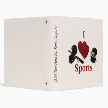 I Heart Sports 3 Ring Binders