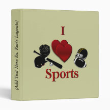I Heart Sports Vinyl Binder