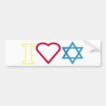 I Heart Star of David Bumper Stickers