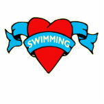 I heart swimming tattoo photo sculptures