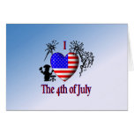I Heart the 4th of July Greeting Cards