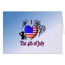 I Heart the 4th of July Greeting Cards