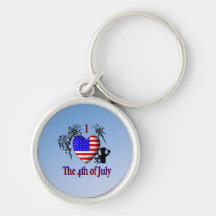 I Heart the 4th of July Keychains