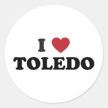 I Heart Toledo Ohio Round Stickers