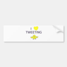 I heart tweeting bumper stickers
