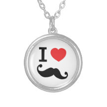 I heart twirly moustache jewelry