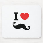 I heart twirly moustache mouse pads