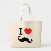 I heart twirly Moustache Tote Bag