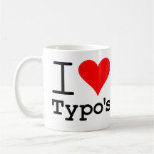 I Heart Typo's Mugs