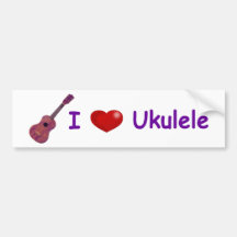I (Heart) Ukulele Bumper Sticker