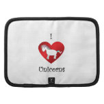 I heart unicorns in white blue pink and yellow organizer
