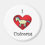 I heart unicorns in yellow blue argyle refrigerator magnets