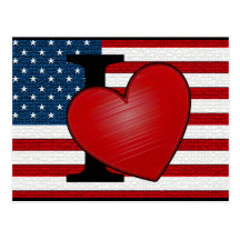 I Heart USA Postcard