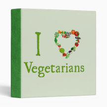I Heart Vegetarians 3 Ring Binder