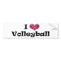 I heart volleyball (red) bumper sticker