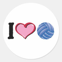 I heart volleyball sticker