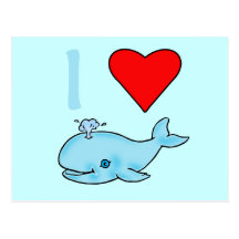 I Heart Whales Products Postcard