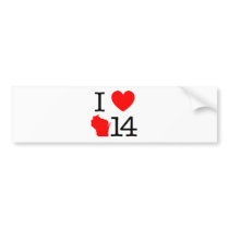 I Heart Wisconsin 14 Bumper Sticker