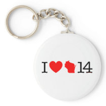 I Heart Wisconsin 14 Keychains