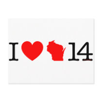 I Heart Wisconsin 14 Post Cards