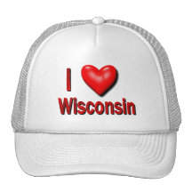 I Heart Wisconsin Trucker Hats