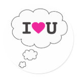 i heart you round stickers