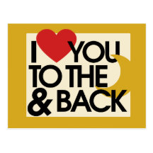 I heart you to the moon and back post card