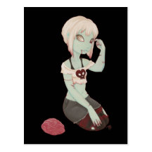 I Heart Zombie Girl - Post Card