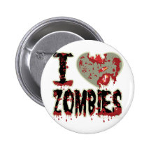 i heart zombies! button