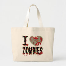 i heart zombies! canvas bags