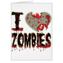 i heart zombies! greeting cards