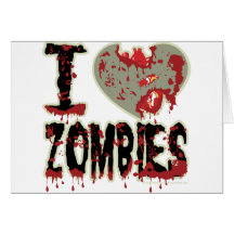 i heart zombies! greeting cards