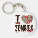 i heart zombies keychain