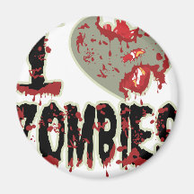 i heart zombies! refrigerator magnets