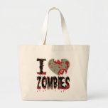i heart zombies tote bags