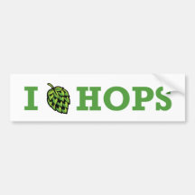 I [hop] Hops Bumper Sticker