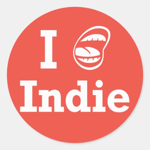 I [☺] Indie Round Stickers
