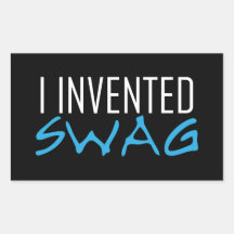 I Invented Swag Lite Blue Rectangle Sticker