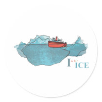 'I' is for Ice Round Sticker