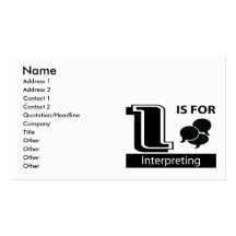 I Is For Interpreting Business Card Template